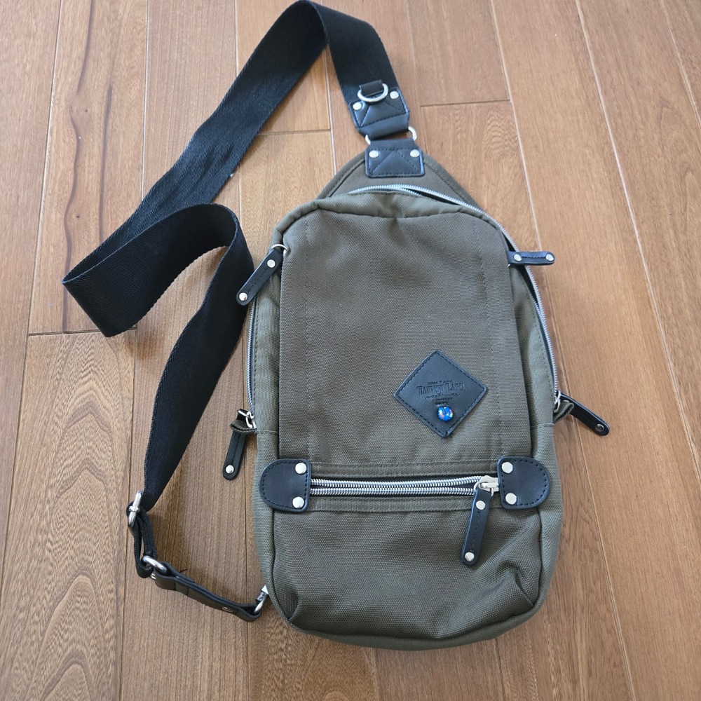 Harvest Label Connect Olive Canvas Sling Crossbody Bag Backpack Osaka Japan